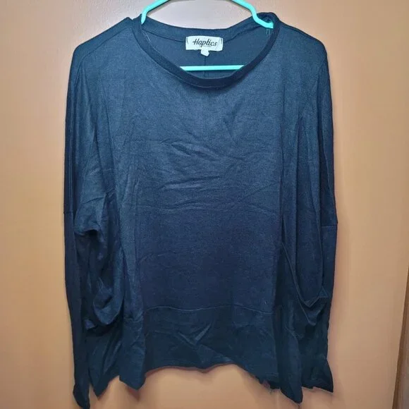 Sublime Black Hacci Dolman Pocketed Sweater Top Medium NWT - Picture 3 of 5